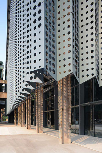 truss structure for perforated metal facade designed by WallaceLiu in Chongqing Industrial Museum